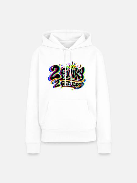 2 funky 2 get old - Frauen Premium Bio Hoodie - Weiß