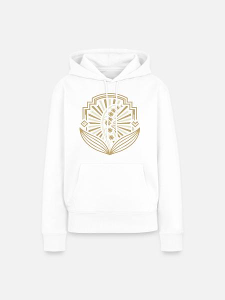 Art Deco Goldlilienbogen - Frauen Premium Bio Hoodie - Weiß