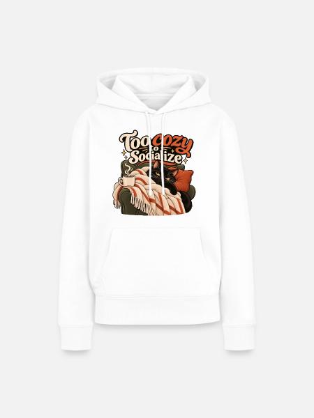 Zu gemütlich für Gesellschaft - Frauen Premium Bio Hoodie - Weiß