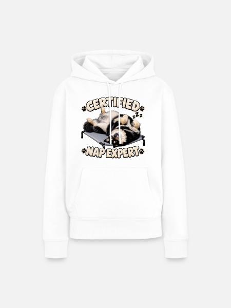 Zertifizierter Nickerchen-Experte – Finnischer Lapphund - Frauen Premium Bio Hoodie - Weiß