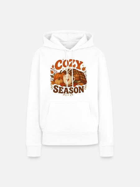 Herbst-Kokon-Saison - Frauen Premium Bio Hoodie - Weiß