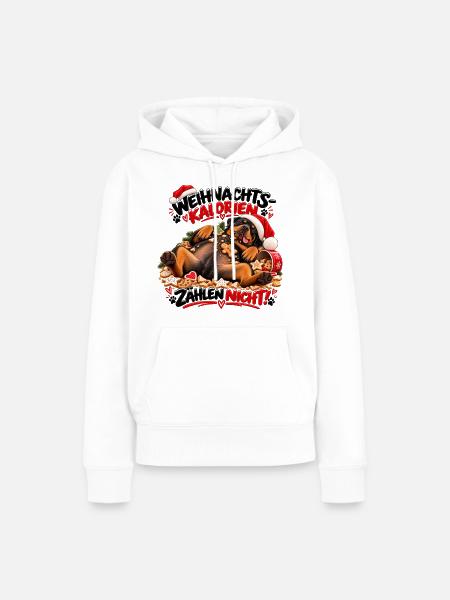 Rottweiler Weihnachtskalorien zählen nicht - Frauen Premium Bio Hoodie - Weiß