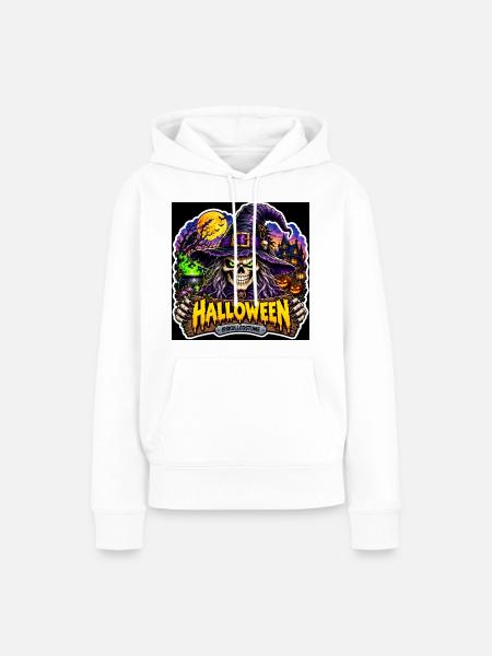 SkullCostume – Halloween-Ausgabe: Die Hexe - Frauen Premium Bio Hoodie - Weiß