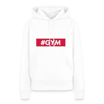 #GYM - Sweat à capuche Premium bio Femme - blanc - Devant - Julia (174cm)