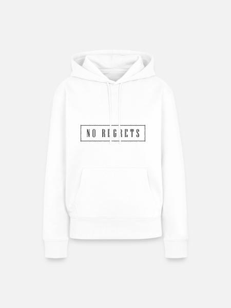 NO REGRETS - Frauen Premium Bio Hoodie - Weiß