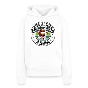 Rudolph - Sweat à capuche Premium bio Femme - blanc - Devant - Julia (174cm)
