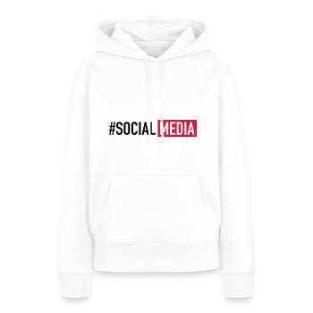 #DES MÉDIAS SOCIAUX - Sweat à capuche Premium bio Femme - blanc - Devant - Julia (174cm)