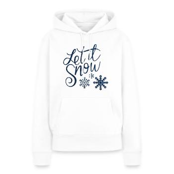 Lass es schneien Weihnachten Fane Vintage Design - Frauen Premium Bio Hoodie - Weiß - Vorne - Julia (174cm)