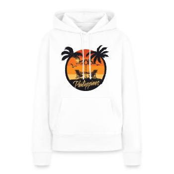 Backpacker Retro Philippines Voyage Asie du Sud-Est - Sweat à capuche Premium bio Femme - blanc - Devant - Julia (174cm)