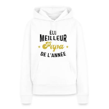 élu meilleur Papa de l'année - Sweat à capuche Premium bio Femme - blanc - Devant - Julia (174cm)