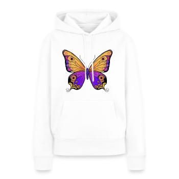 Mehrfarbiger Schmetterling - Frauen Premium Bio Hoodie - Weiß - Vorne - Julia (174cm)