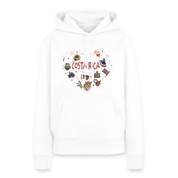 Costa Rica Heart Travel Lover Mittelamerika Urlaub - Frauen Premium Bio Hoodie - Weiß - Vorne - Julia (174cm)