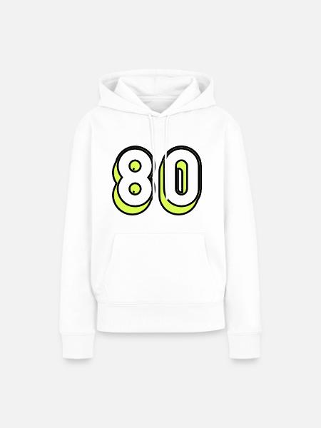 80 YEARS. 80TH ANNIVERSARY. BIRTHDAY 80 YEARS. 80 - Women’s Premium Organic Hoodie - white
