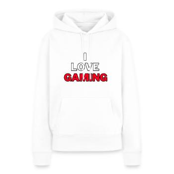 I Love Gaming - Jeux vidéo Gamer Gaming - Sweat à capuche Premium bio Femme - blanc - Devant - Julia (174cm)
