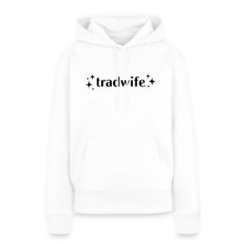 Tradwife (Traditionelle Ehefrau) - Frauen Premium Bio Hoodie - Weiß - Vorne - Julia (174cm)