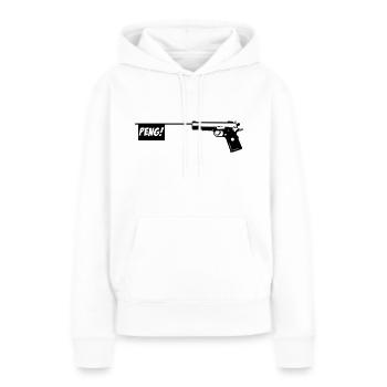 Gun PENG! Gadget canon 1c - Sweat à capuche Premium bio Femme - blanc - Devant - Julia (174cm)