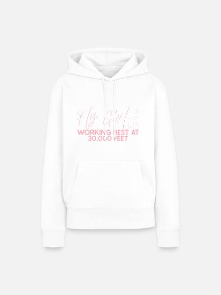 Stewardess Flugbegleiterin Flugzeugfahrt Luftfahrt - Frauen Premium Bio Hoodie - Weiß