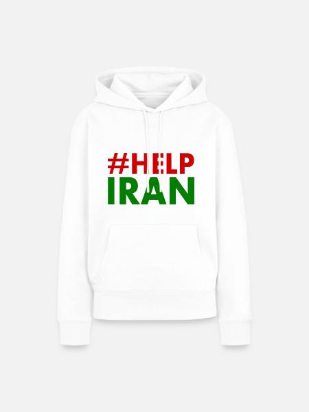 Help iran - Frauen Premium Bio Hoodie - Weiß