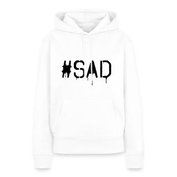 #SAD - Frauen Premium Bio Hoodie - Weiß - Vorne - Julia (174cm)