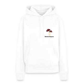 Hippie Shiitake Happens - Frauen Premium Bio Hoodie - Weiß - Vorne - Julia (174cm)