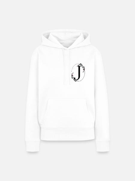 Buchstabe J - Frauen Premium Bio Hoodie - Weiß