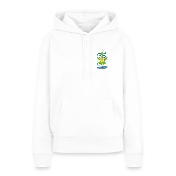 Yoga travail sport tortue méditation - Sweat à capuche Premium bio Femme - blanc - Devant - Julia (174cm)