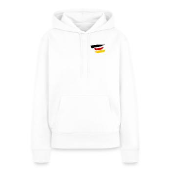 Deutschlandflagge Style - Frauen Premium Bio Hoodie - Weiß - Vorne - Julia (174cm)