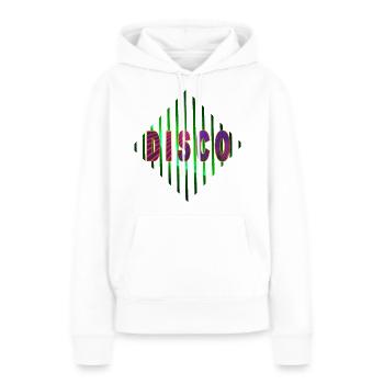 DISCO - Sweat à capuche Premium bio Femme - blanc - Devant - Julia (174cm)