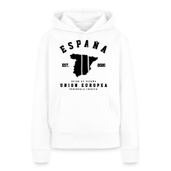 ESPAGNE - Sweat à capuche Premium bio Femme - blanc - Devant - Julia (174cm)