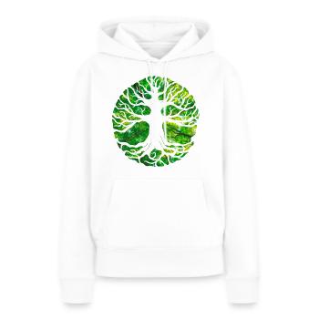 Yggdrasil von Svehen - Frauen Premium Bio Hoodie - Weiß - Vorne - Julia (174cm)