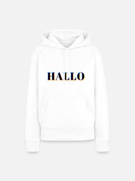 HELLO NEON - Frauen Premium Bio Hoodie - Weiß
