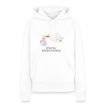 Schwangerschaft Schwanger Baby Geburt Storch - Frauen Premium Bio Hoodie - Weiß - Vorne - Julia (174cm)