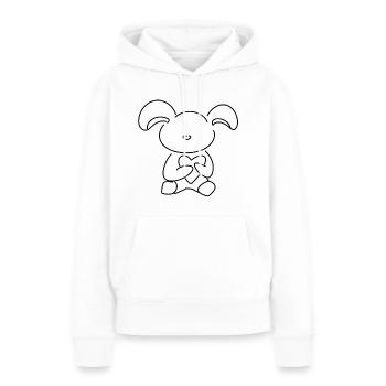 Symbole animal en peluche du lapin - Sweat à capuche Premium bio Femme - blanc - Devant - Julia (174cm)