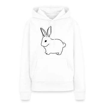 Lapin animal symbole mammifère - Sweat à capuche Premium bio Femme - blanc - Devant - Julia (174cm)