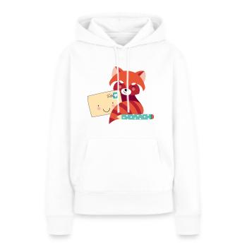 Panda roux avec lettre - Sweat à capuche Premium bio Femme - blanc - Devant - Julia (174cm)