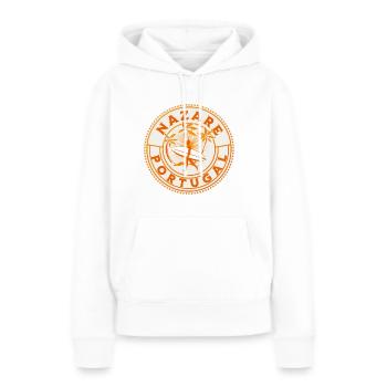 Nazare Portugal Surfeur - Sweat à capuche Premium bio Femme - blanc - Devant - Julia (174cm)