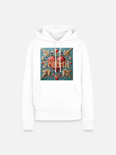 Herzdesign - Frauen Premium Bio Hoodie - Weiß