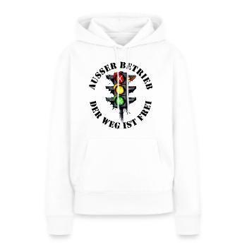 Ampel Regierung außer Betrieb - Politische Kritik - Frauen Premium Bio Hoodie - Weiß - Vorne - Julia (174cm)