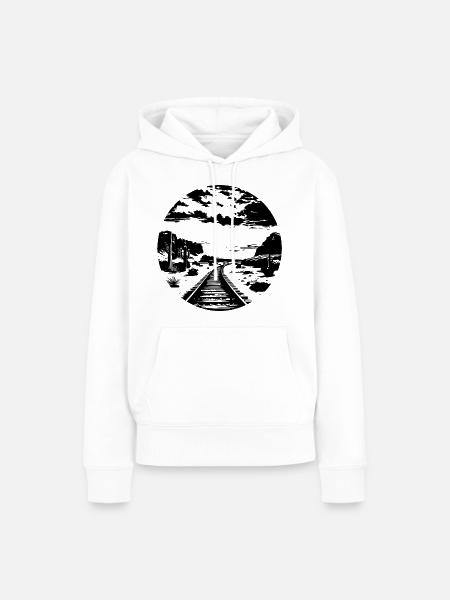 Eisenbahn Grafik - Frauen Premium Bio Hoodie - Weiß
