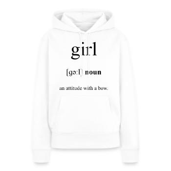 Girl | Mädchen Definition Dictionary - Frauen Premium Bio Hoodie - Weiß - Vorne - Julia (174cm)
