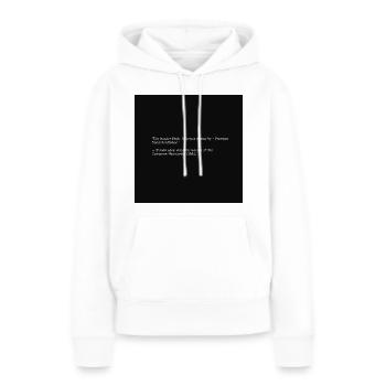 Hacker-Ethik-Zitat über Black - Frauen Premium Bio Hoodie - Weiß - Vorne - Julia (174cm)