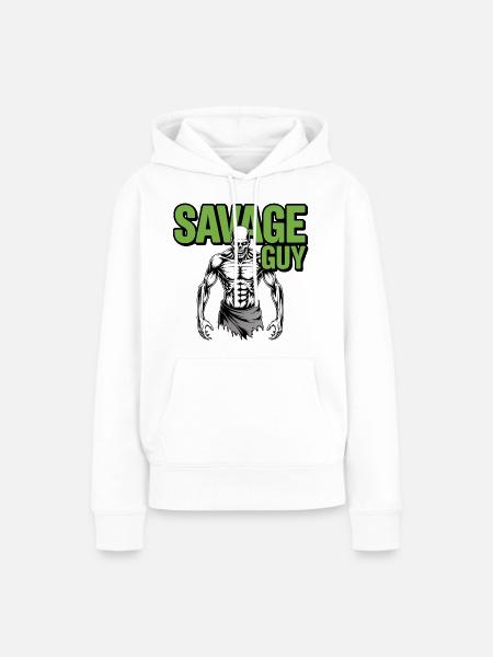 Savage Skull Bodybuilding - Frauen Premium Bio Hoodie - Weiß