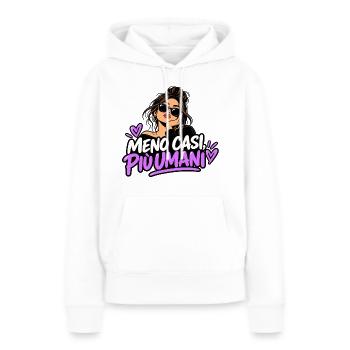 Weniger Fälle, mehr Menschen - Frauen Premium Bio Hoodie - Weiß - Vorne - Julia (174cm)