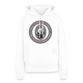 Mein Körper ist der Amboss - Frauen Premium Bio Hoodie - Weiß - Vorne - Julia (174cm)
