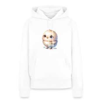 Un doux poussin de Pâques aux yeux bleus - Sweat à capuche Premium bio Femme - blanc - Devant - Julia (174cm)