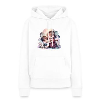 Mother and Son Enjoying a Cozy Tea Party - Women’s Premium Organic Hoodie - white - Front - Julia (174cm)