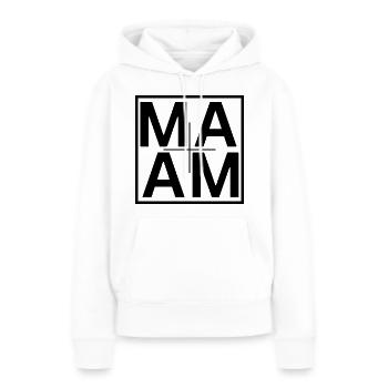 Bloc Maman 1 - Sweat à capuche Premium bio Femme - blanc - Devant - Julia (174cm)