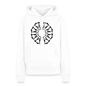 Tri-Circular Design - Frauen Premium Bio Hoodie - Weiß - Vorne - Julia (174cm)