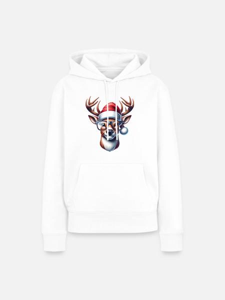 Weihnachten-Rentier - Frauen Premium Bio Hoodie - Weiß