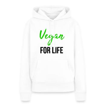 Vegan TShirt Vegan Vegan Cadeau environnemental - Sweat à capuche Premium bio Femme - blanc - Devant - Julia (174cm)